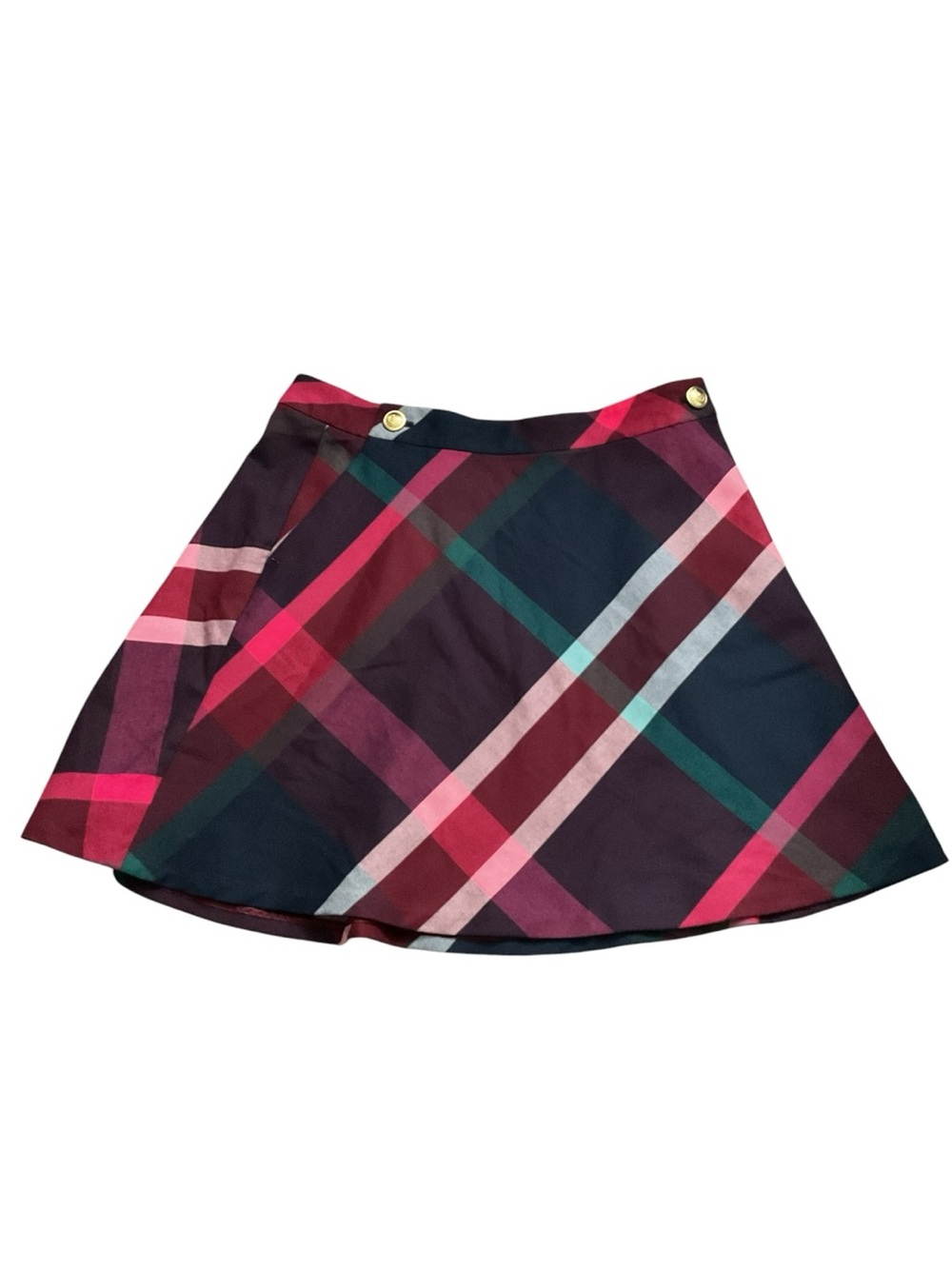 Tommy Hilfiger Pink and Navy Plaid Circle Skirt